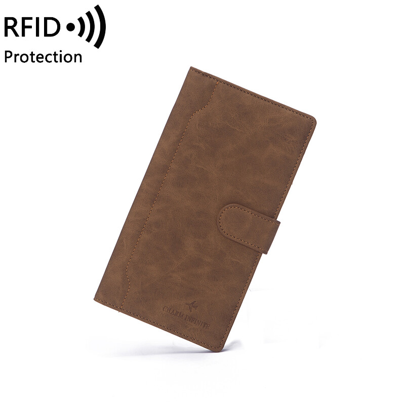 RFID Blocking Leather Travel Wallet & Family Passport Holder Document Organizer