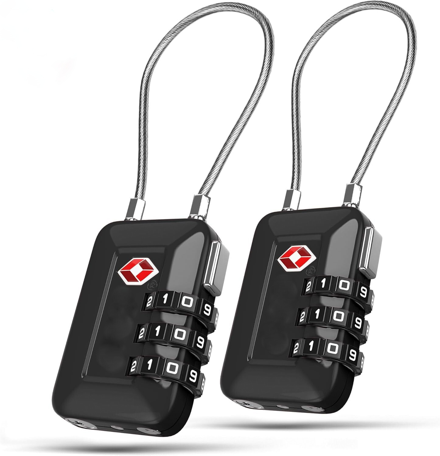 TSA Luggage Lock Holiday Travel Lock Digit Combination Black Color (2 Pack)