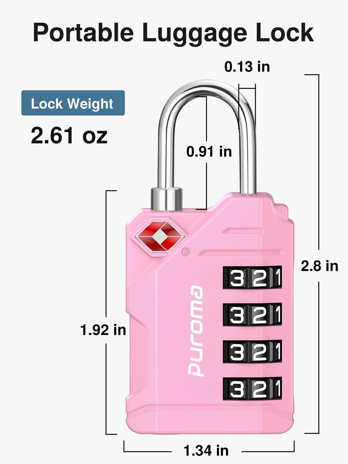 TSA Approved Luggage Locks, 2 Pack 4 Digit Resettable Travel Combination Code
