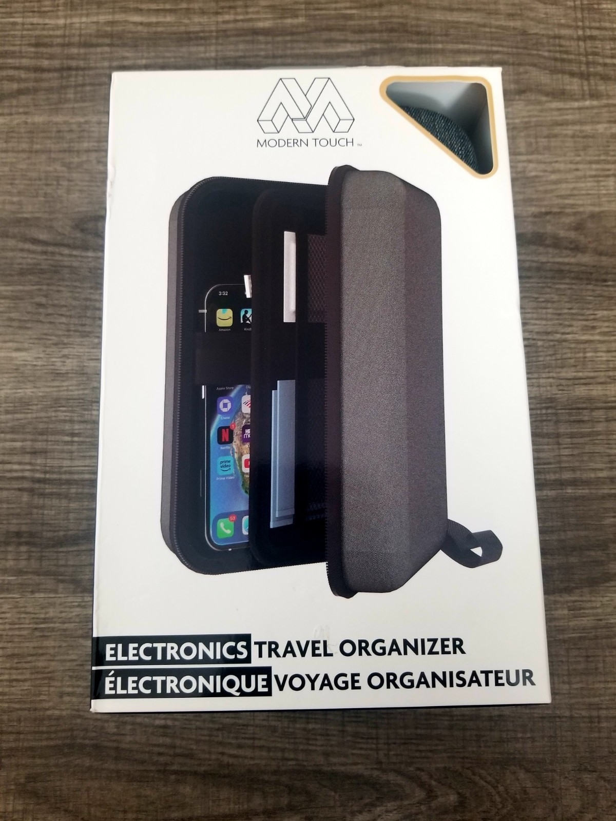 Modern Touch Electronics Travel Organizer Case Gray Cable Storage Zip Pouch