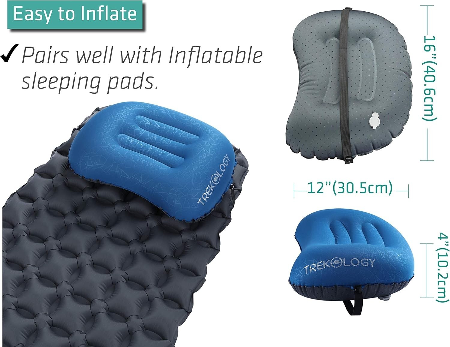 Ultralight Inflatable Camping Travel Pillow – ALUFT 2.0 Compressible, Compact…