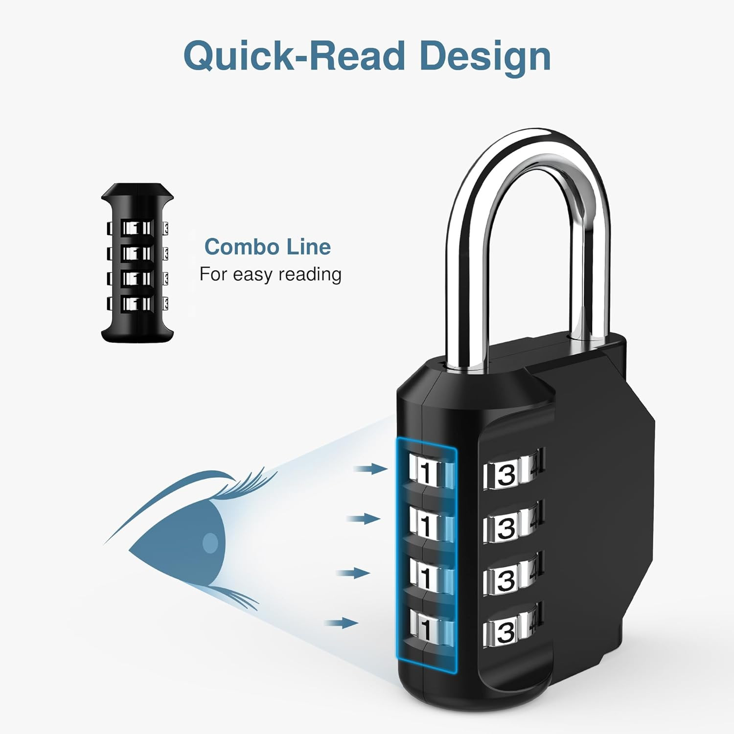 Combination Lock 4 Digit Padlock 2 Pack Gym School Locker Fence Gate Waterproof