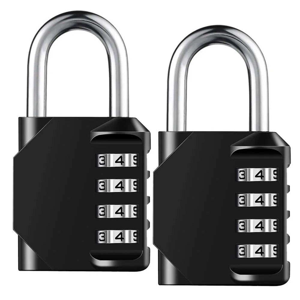 1pc 4 Digit Combination Padlock Resettable Waterproof Heavy Duty Lock Outdoor Us