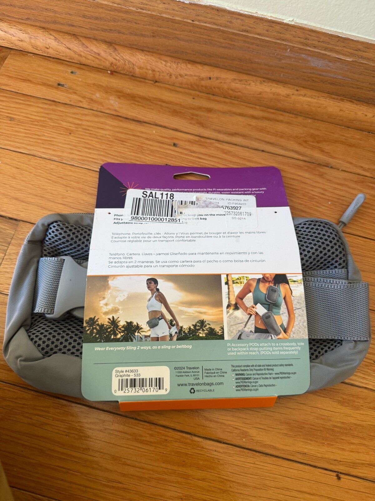 New Travelon Unisex Packing Intelligence, Pi Everyway Phone Sling/Belt Bag Gray