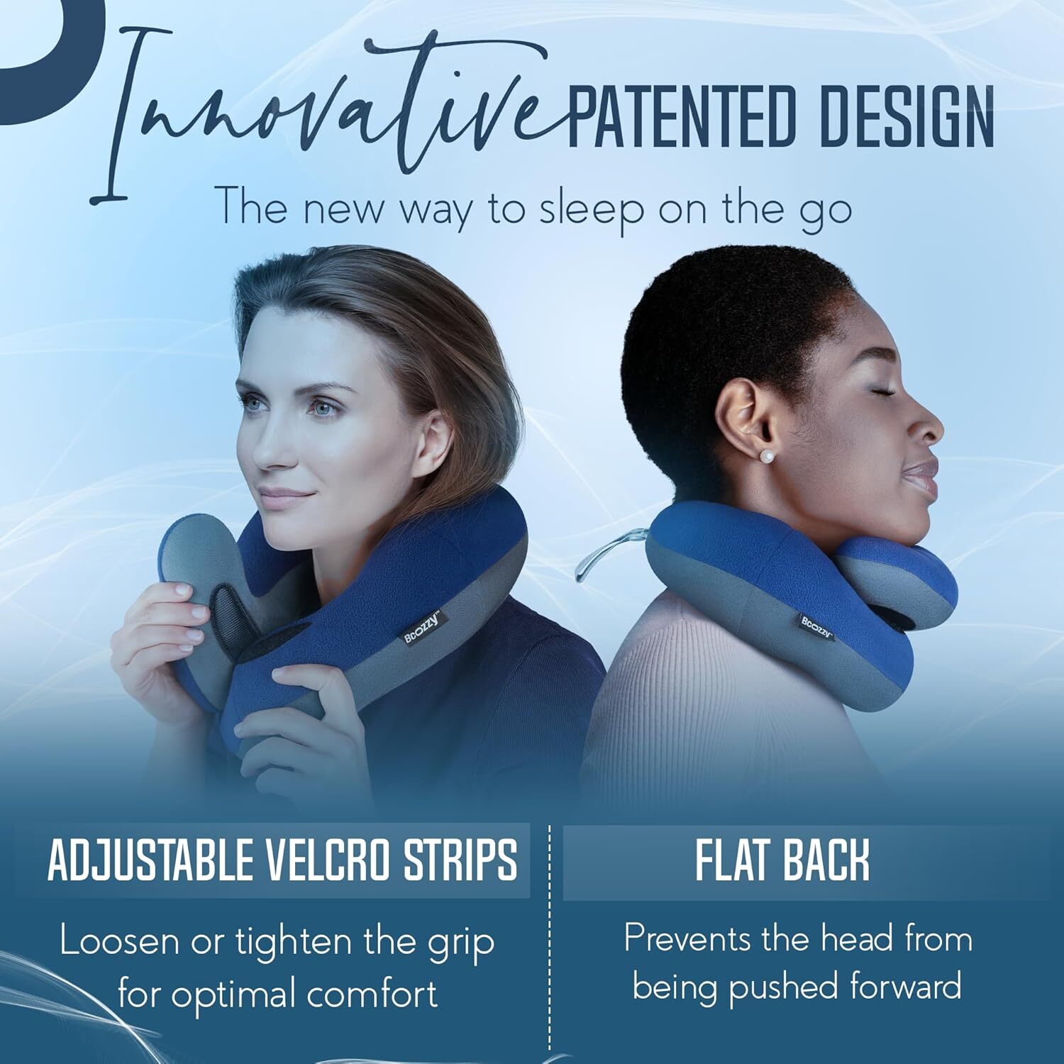 BCOZZY Neck Pillow for Travel Dual Support for Head, Neck and Chin Large, Grey