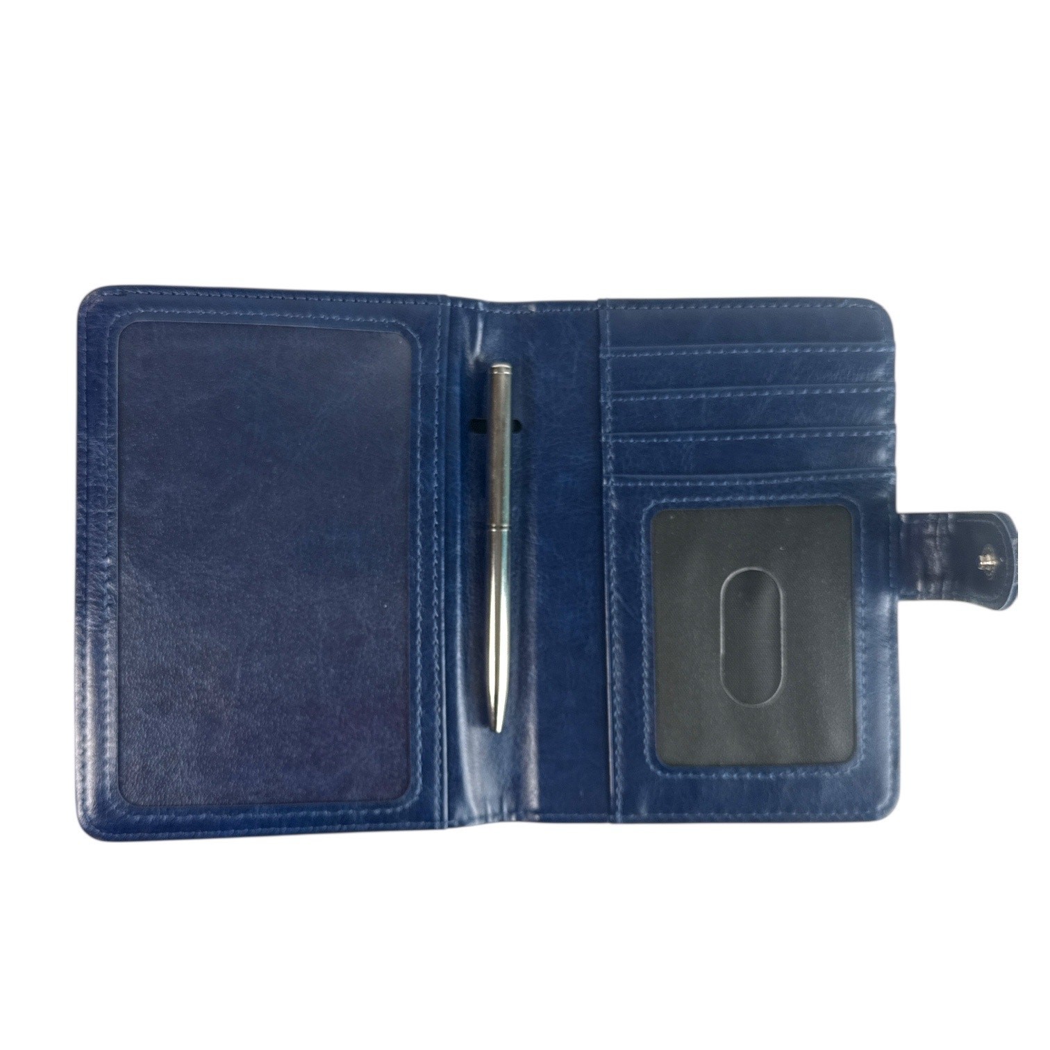 Blue Passport Holder Wallet with Pen Travel Organizer Case NEW
