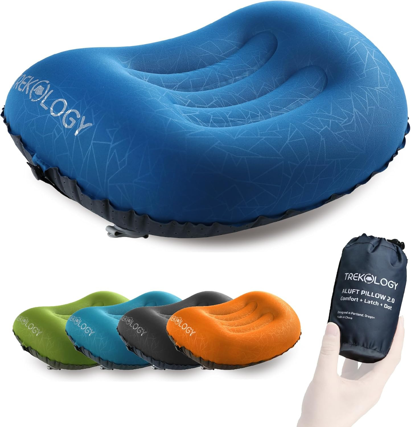 Ultralight Inflatable Camping Travel Pillow – ALUFT 2.0 Compressible, Compact, C