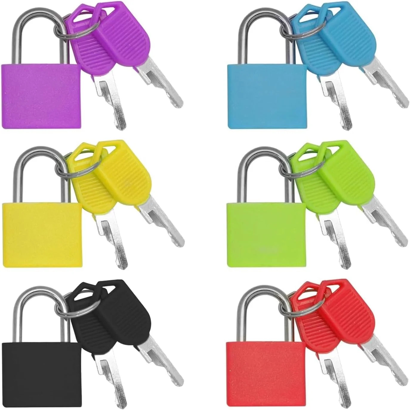 6 Pcs Small Padlock Suitcase Locks with Keys for Office School Locker Backpacks