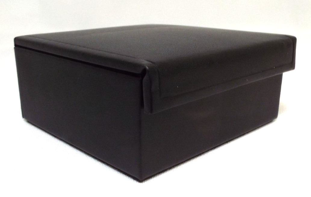 Ralph Lauren Black Leather Suede Interior Travel Jewelry Cufflinks Box Magnetic