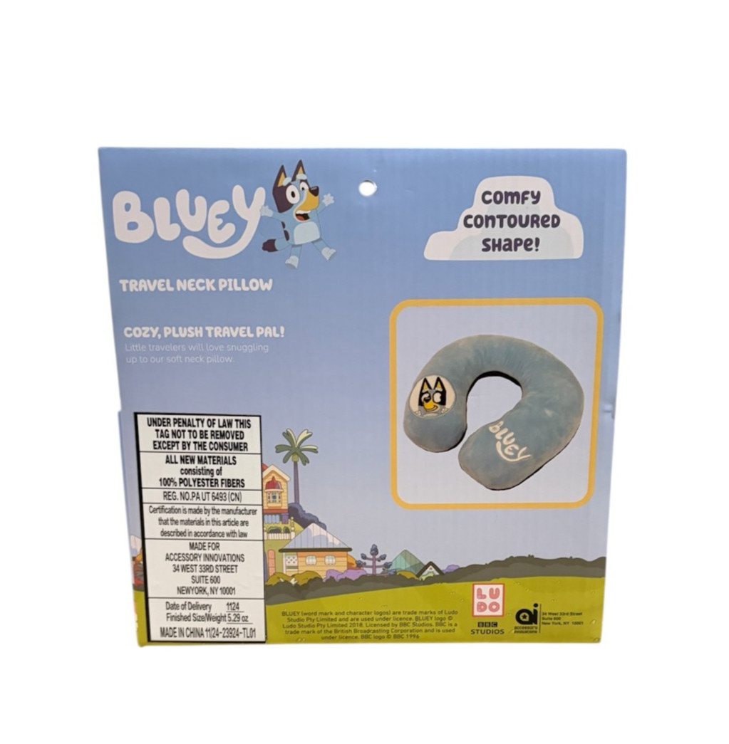 Bluey Toddler Travel Pillow Unisex Blue 10.6″ L X 3.3″ Wide X 10.6″ H.
