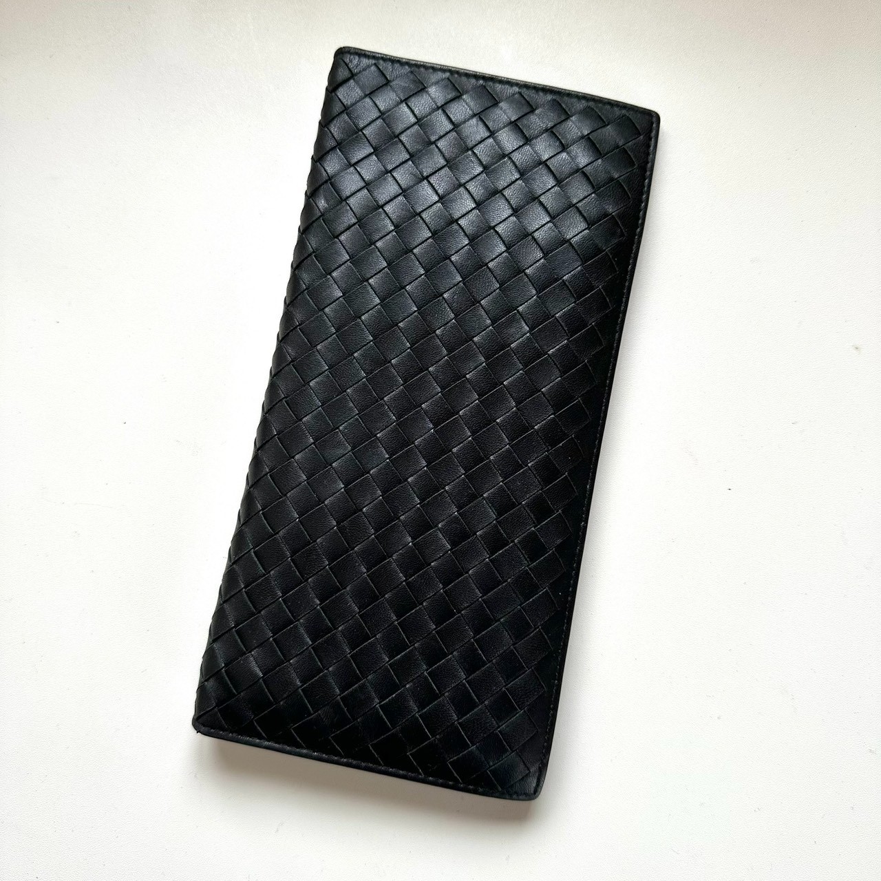 BOTTEGA VENETA Passport Case Organizer Intrecciato Black Leather