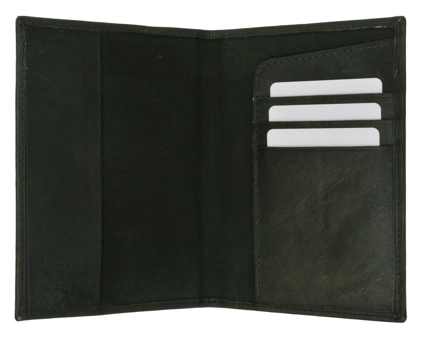 2 Passport Cover Holders Genuine Leather ID Wallet Case Travel BurgundyGreen New