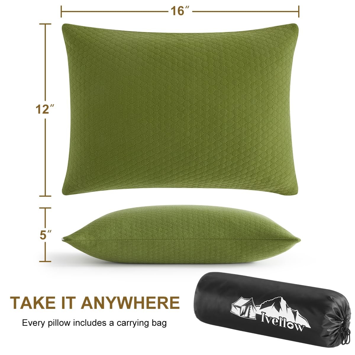Lightweight Memory Foam Travel Pillow – Hypoallergenic, Breathable for Travel