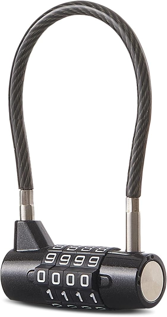 Combination Lock Cable Lock with 4 Digits Cabinet Lock with 3.5″ 3.5″ Black