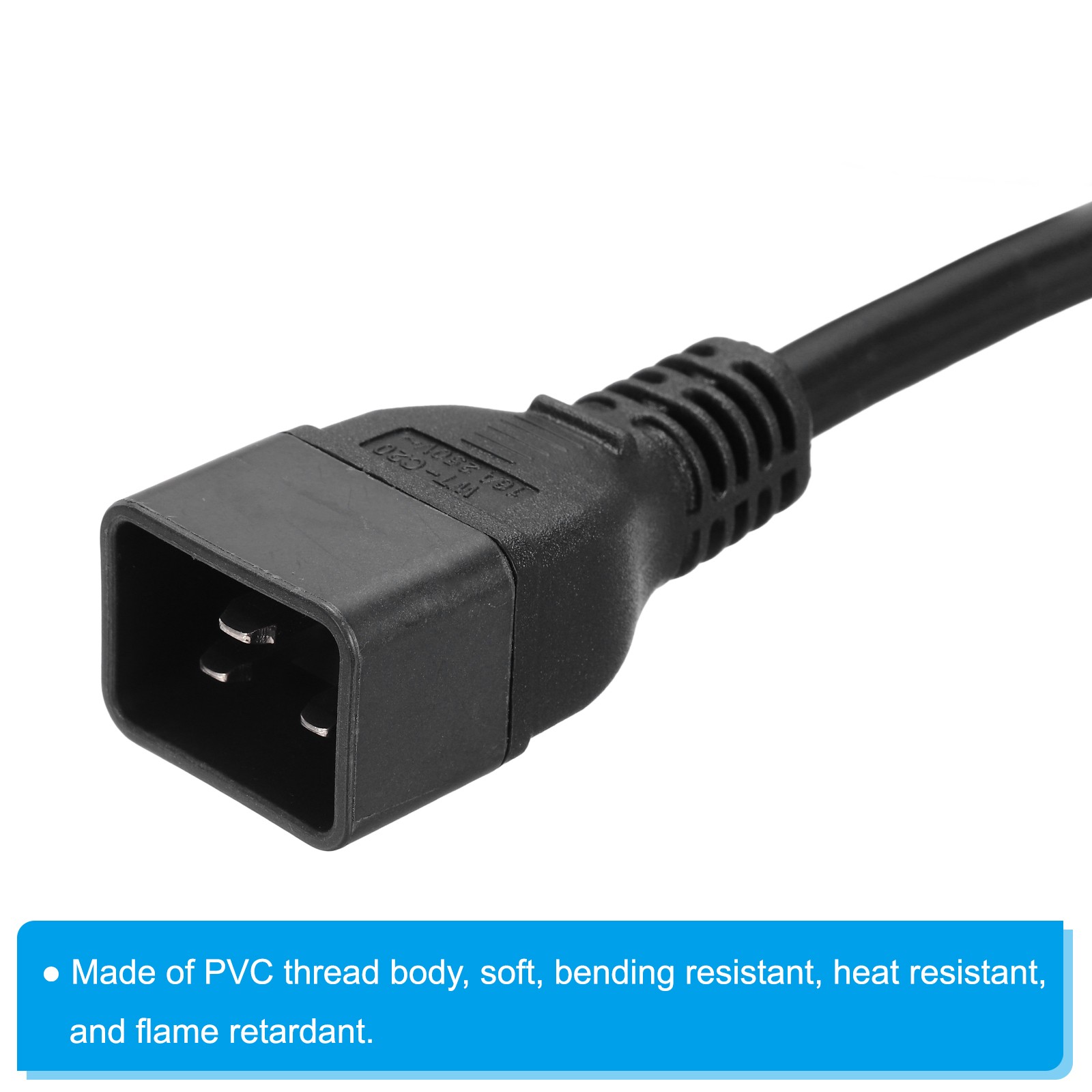 AC Power Cord 3 Prong C20 Male to C13 Female 2.5mm2 3Meter 9.8Ft 250V 10A 16A