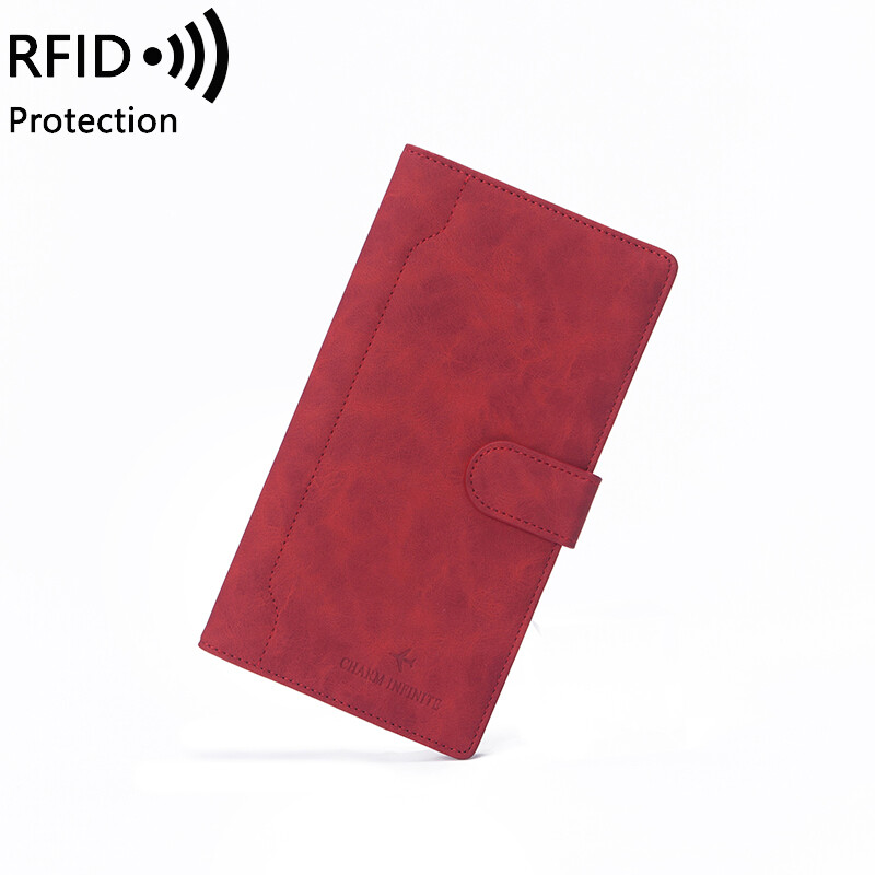 RFID Blocking Leather Travel Wallet & Family Passport Holder Document Organizer