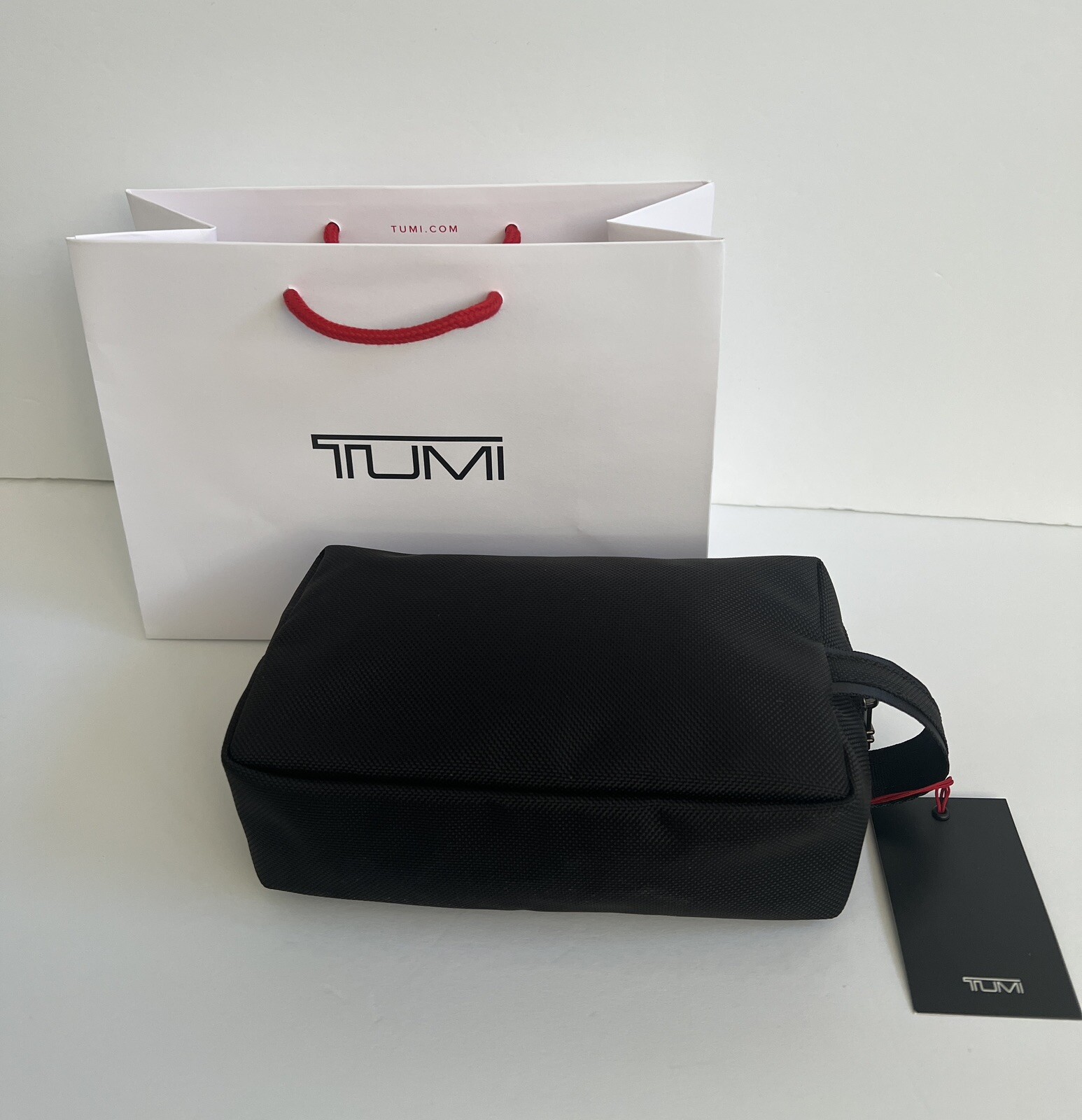 Tumi Black Medium Kit Travel Accessory Zipper Pouch Bag