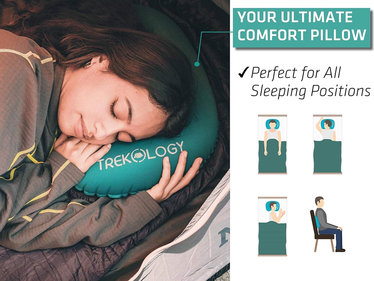 Ultralight Inflatable Camping Travel Pillow – ALUFT 2.0 Compressible, Compact…