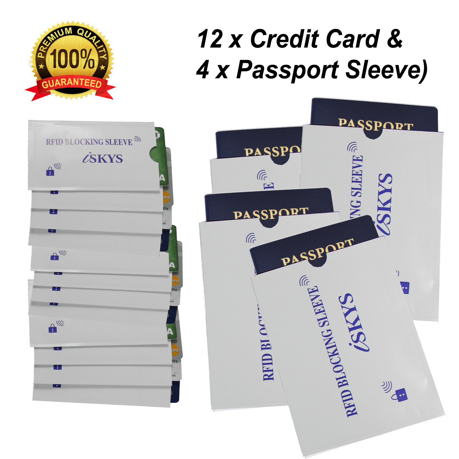 Pro RFID Blocking Sleeves Credit Card Protector & Passport Identity Theft 16-PCS