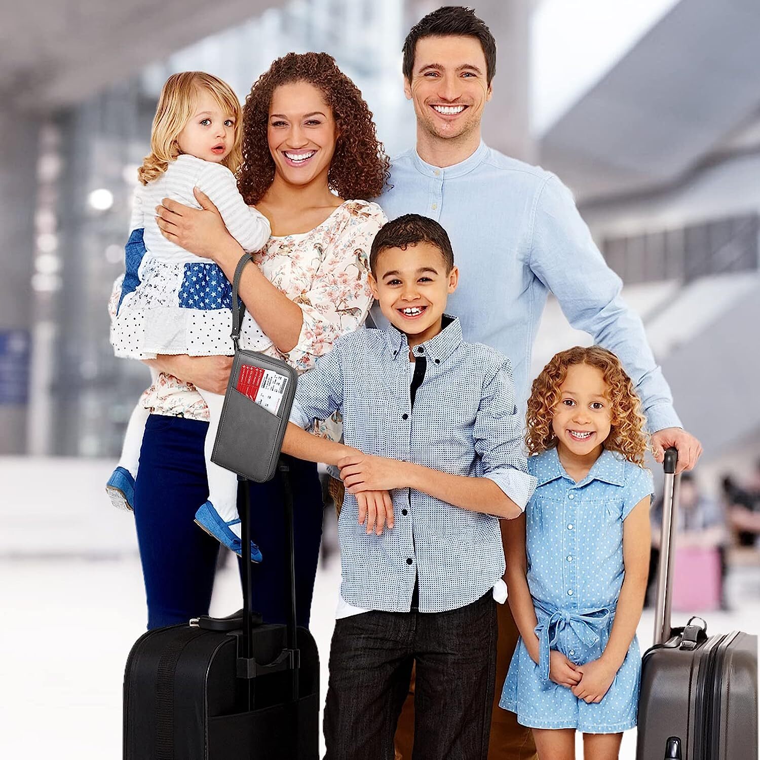Travel Wallet & Family Passport Holder RFID Blocking Document Organizer Case Bag