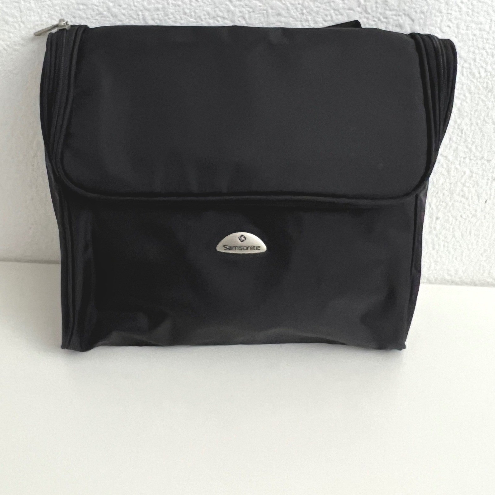 Samsonite Travel Organizer Toiletry Kit Black Nylon Hanging Cosmetic Bag