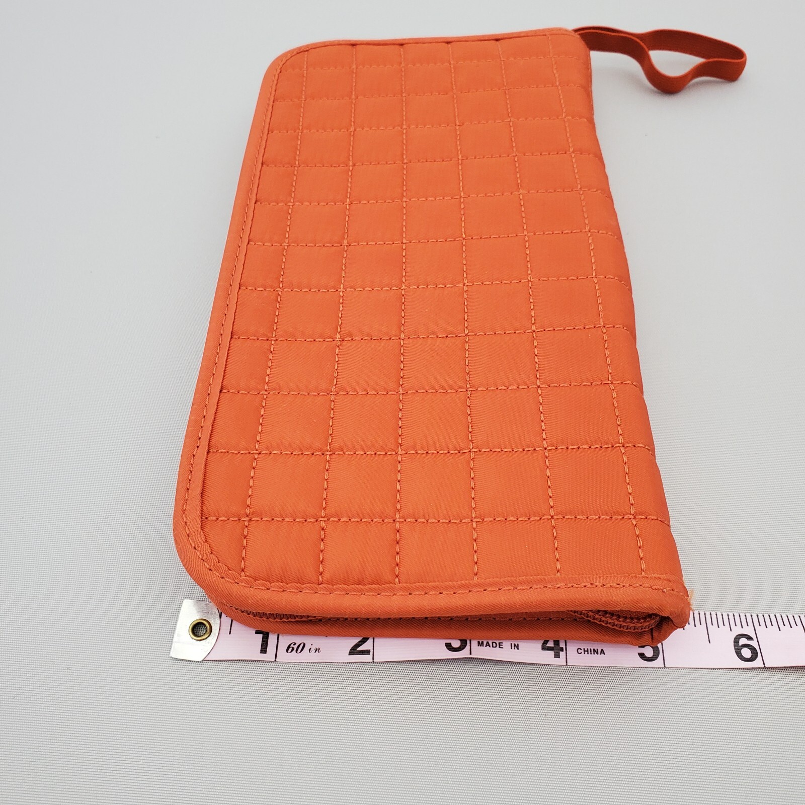 Lug Quilted Travel Wallet Organizer Passport Case Orange Wristlet Zip Around
