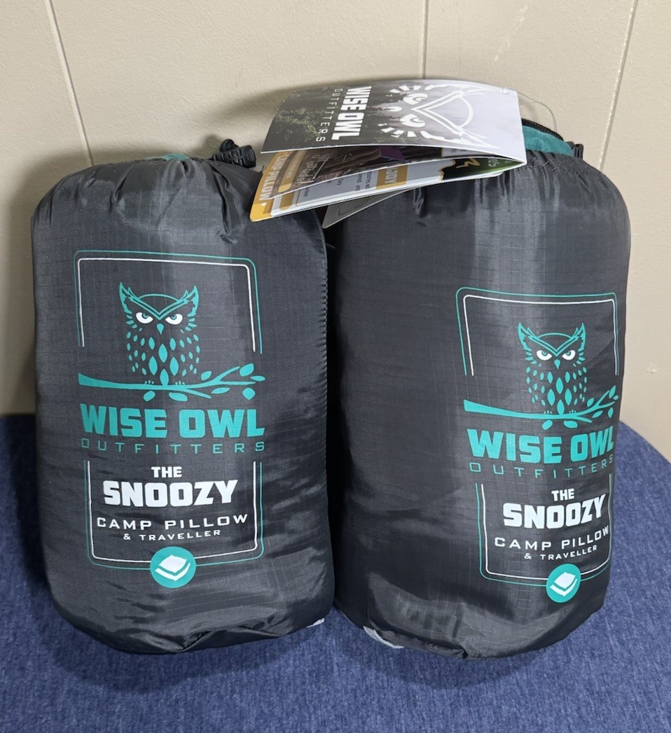 2 Wise Owl Outfitters Memory Foam Camping Travel Pillows SMALL Green NWT $56