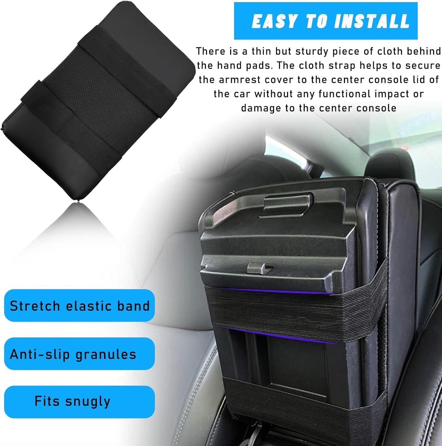 Luxury Memory Foam Car Center Console Armrest Pillow with Cup & Phone Holder