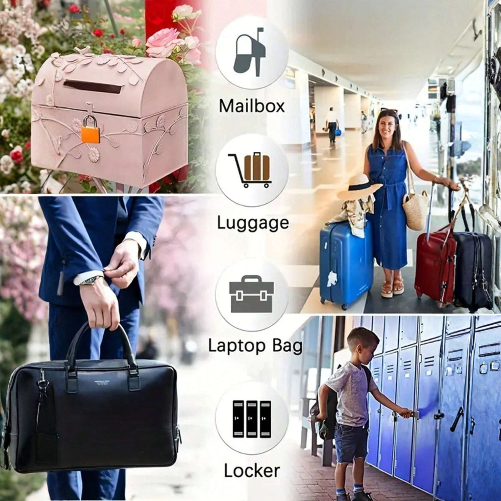 10Pcs Mini Padlock With Keys Toolbox Luggage Gym Locker Suitcase Travel Lock Set