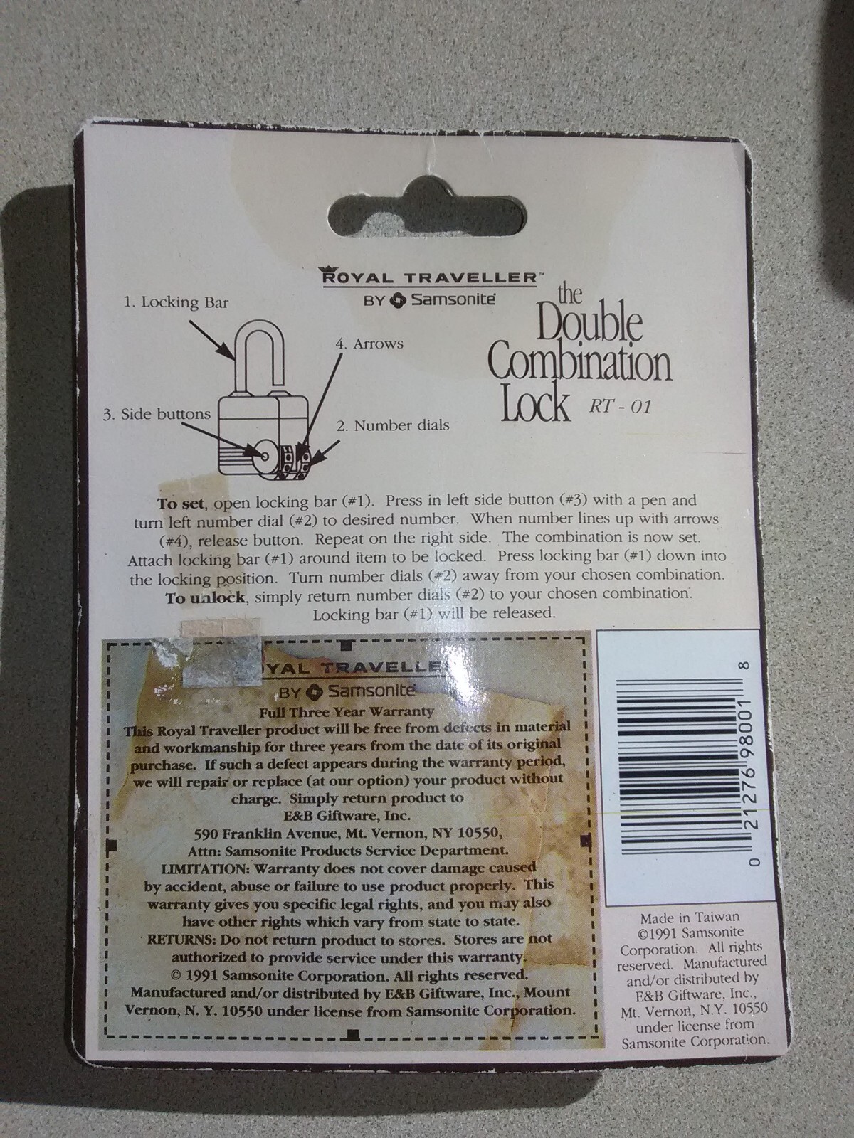 NIP Royal Traveller by Samsonite Double Combination Lock RT-01 FREE SHIP!!!!!!!!