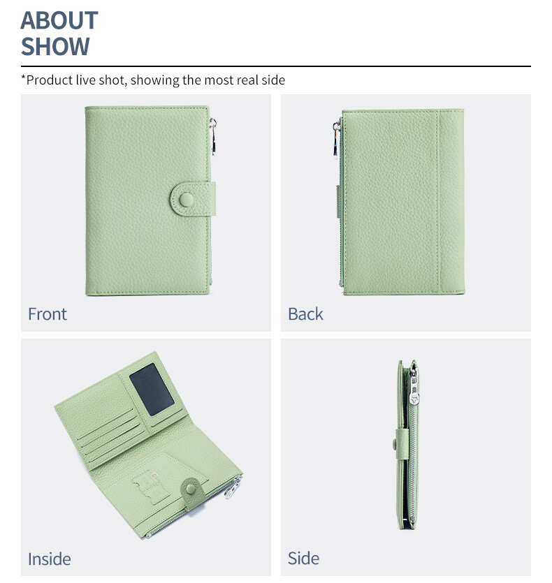 Genuine Leather Passport Cover Travel Wallet Passport Holder RFID Blocking Purse