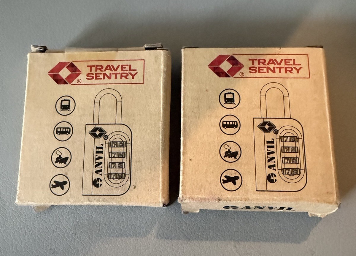 Approved TSA Travel Luggage Locks (2)Pack Yellow Anvil Travel Sentry 4 Pcs