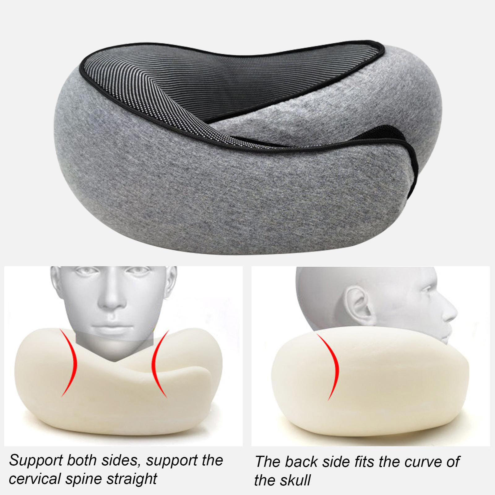 Neck Pillow Comfort Compact Ergonomic for Travel Neck Travel Pillow Memory Foam