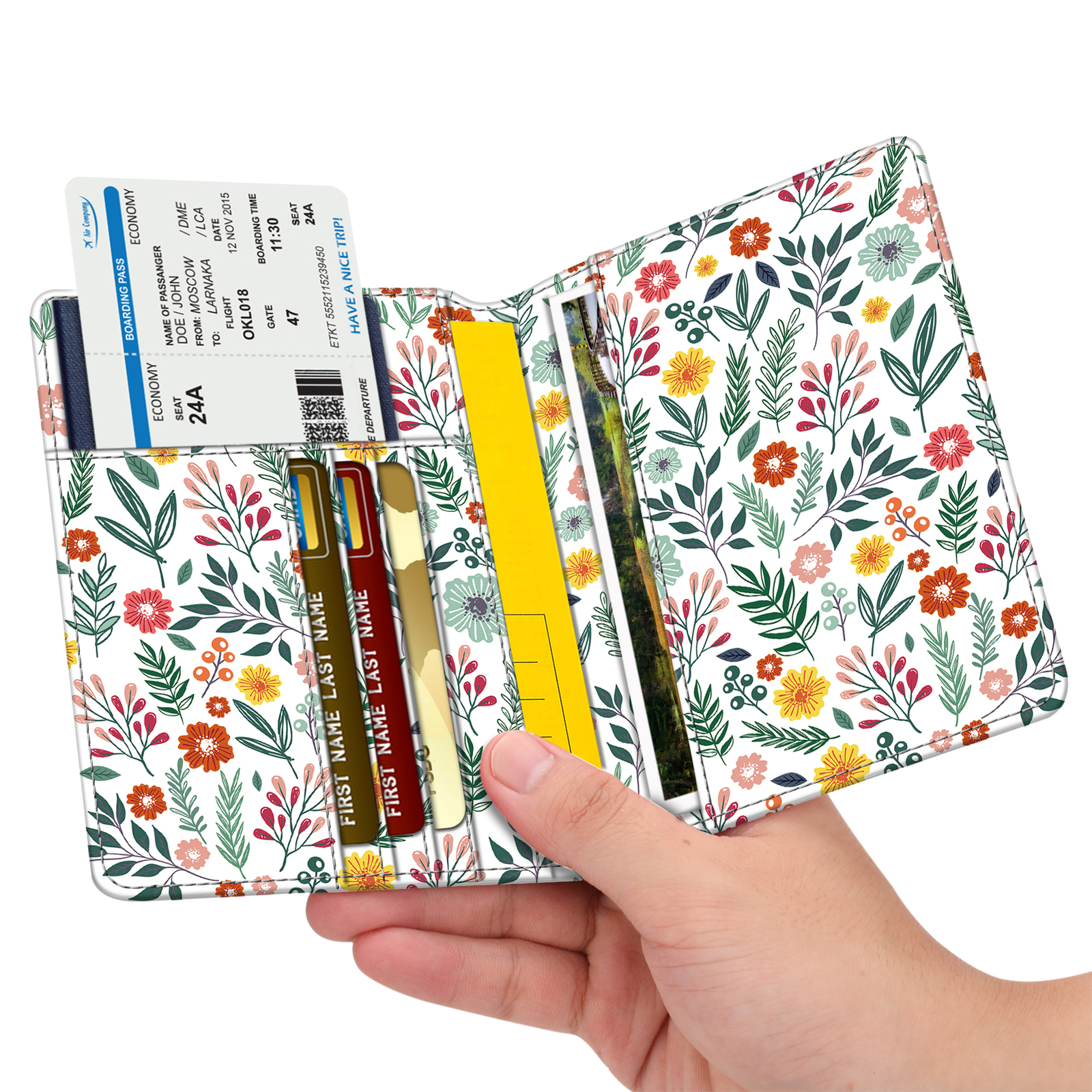 Passport Holder Slim Travel Wallet RFID Blocking Passport Cover Credit Card Slot
