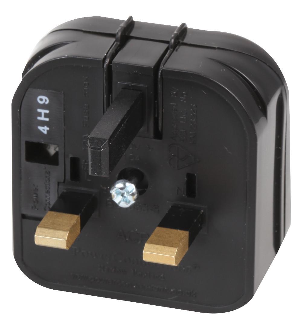 USA-UK Plug Power Adapter, 10A, Black