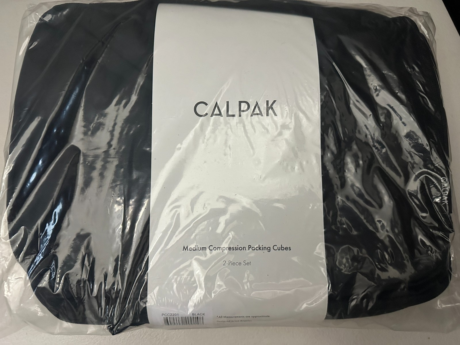 Calpak. Medium Compression Packing Cubes. Set Of 2. Travel Essential. New. Black