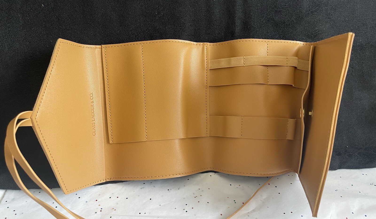 Glass Ladder & Co Katherine Organizer Roll Caramel Brown Faux Leather