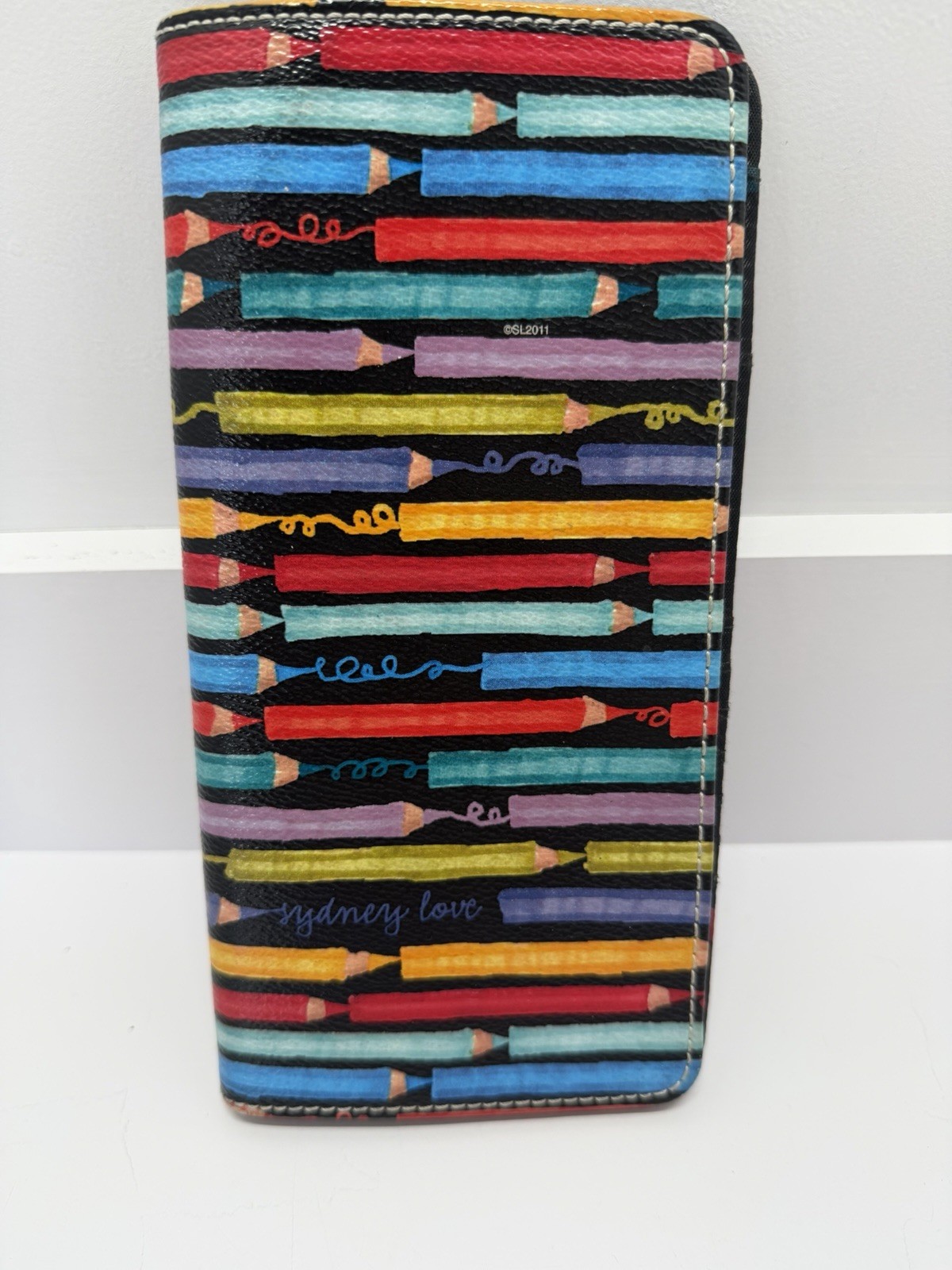 Sydney Love Colored Pencils Bifold Passport Travel Wallet Organizer