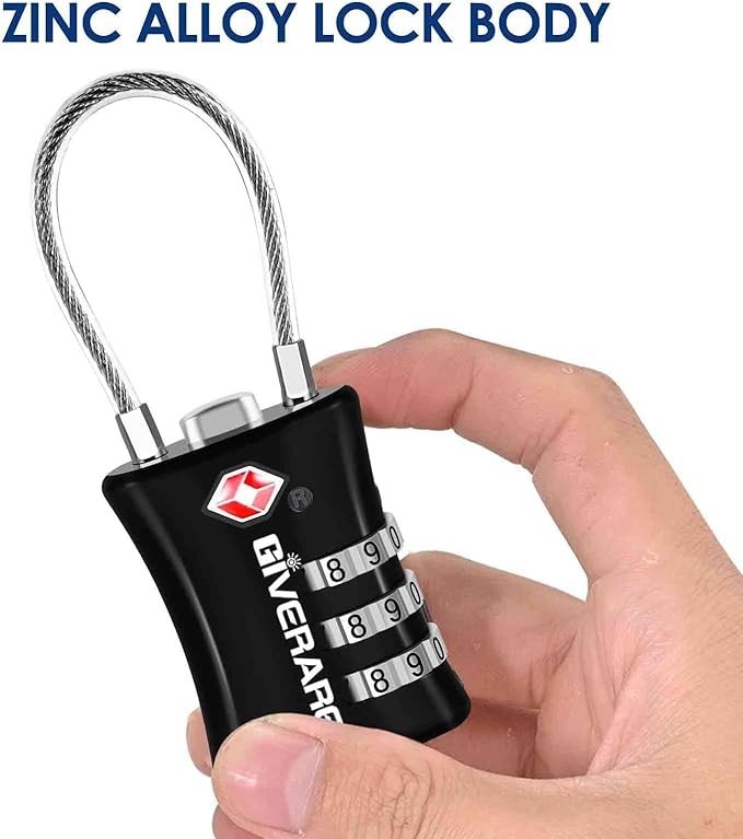 TSA Luggage Lock Holiday Travel Lock Digit Combination Black Color (2 Pack)