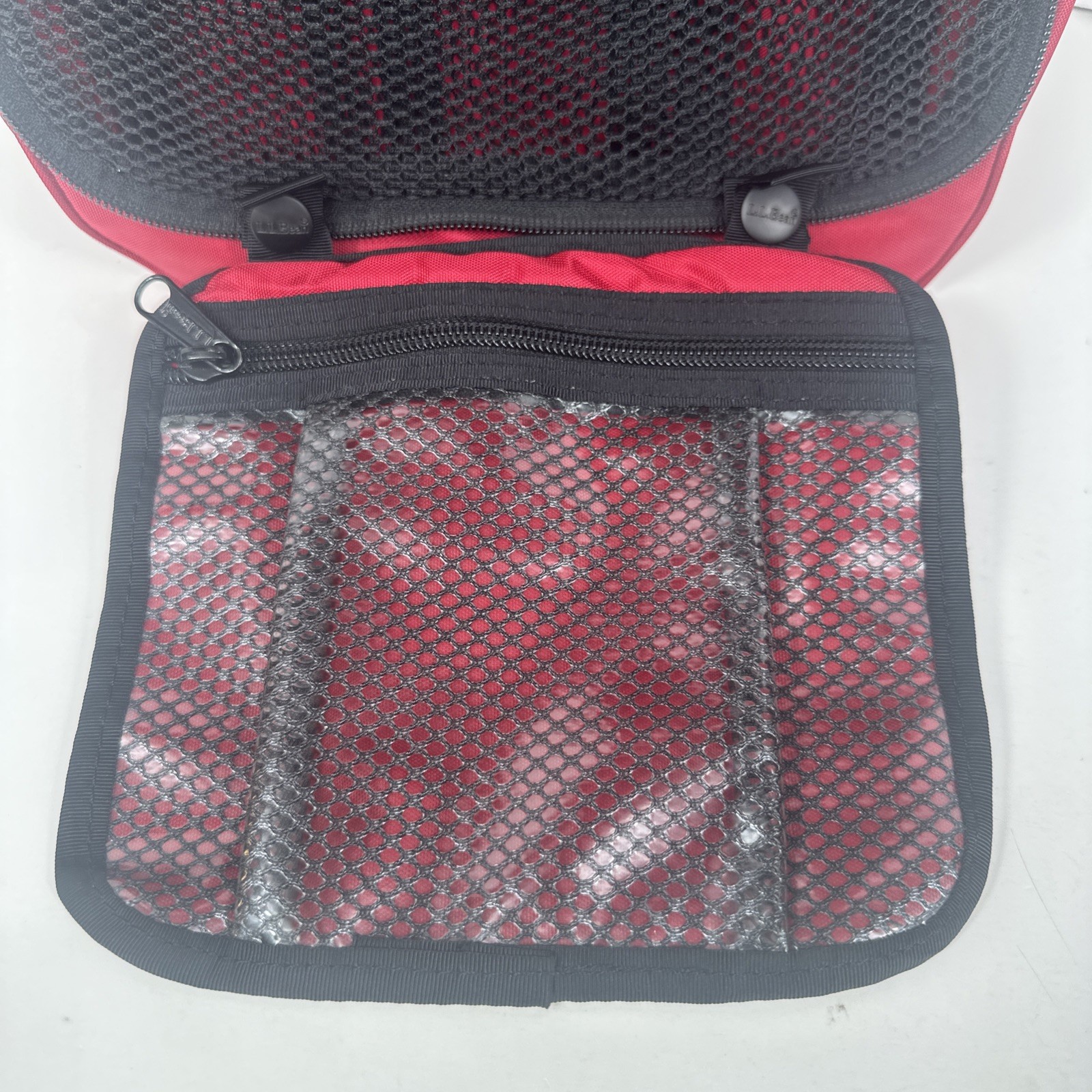 L.L. Bean Personal Organizer Toiletry Bag Unisex Red Carry Handle Travel Hang