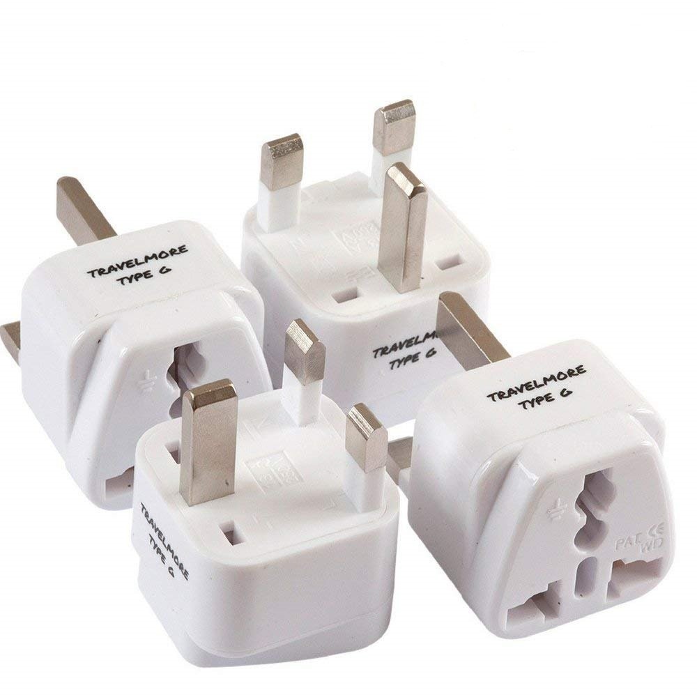 4 Pack UK Travel Adapter for Type G Plug – Works with Electrical Outlets in Unit