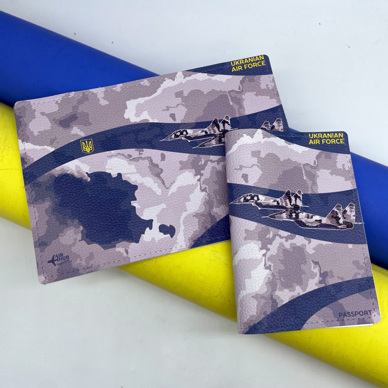 Ukranian Air Force Fighter Leather Passport Cover Beautiful Travel AirCraft Case