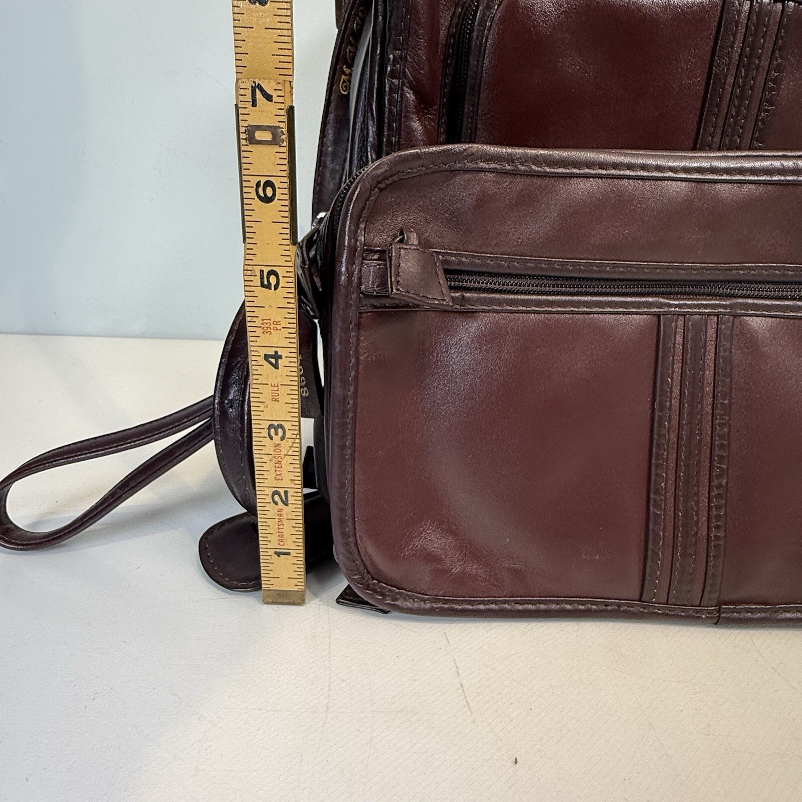 LAND The Leather Collection 3 Piece Travel Set Multiple Compartments Brass