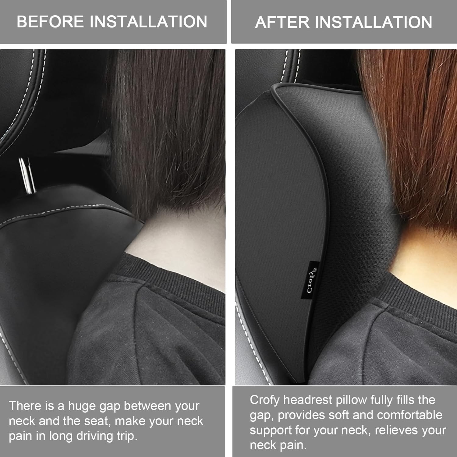 2-Pack Car Neck Pillow, Softness Car Headrest Pillow for Driving with Adjusta…