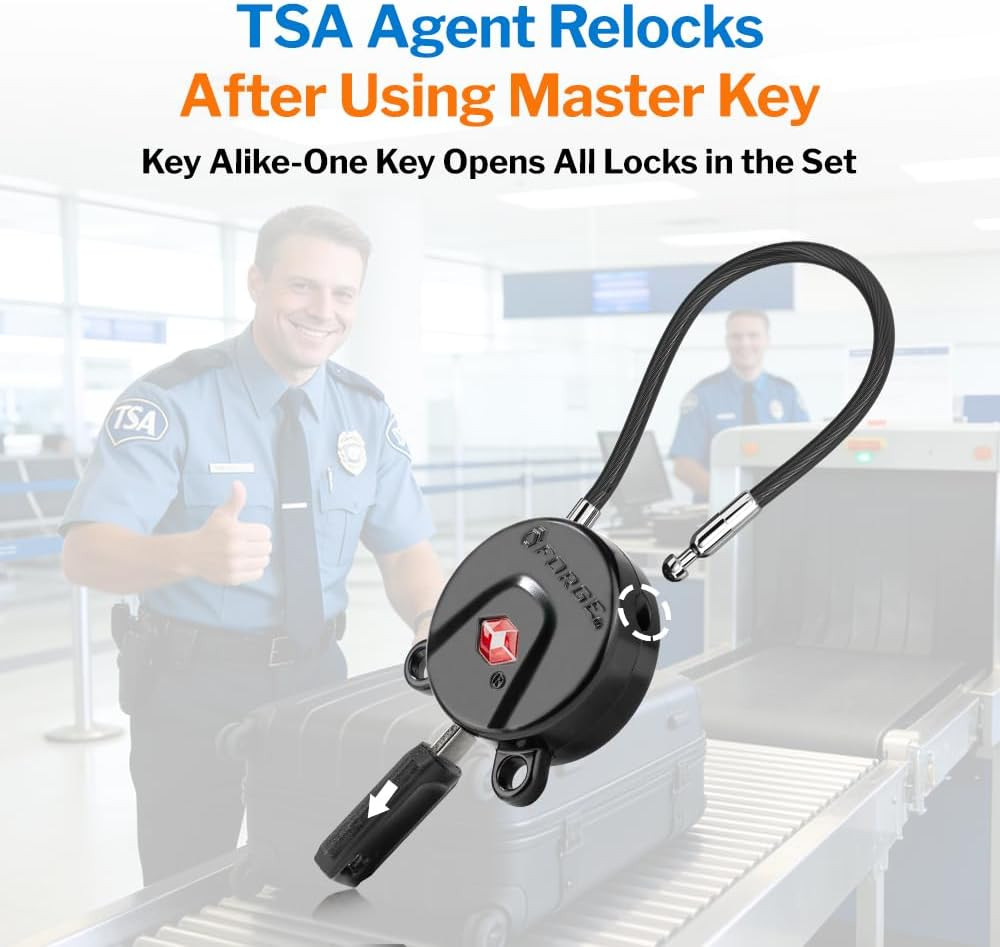TSA Approved Luggage Locks Ultra-Secure Dimple TSA006 Key Travel Locks with Zinc