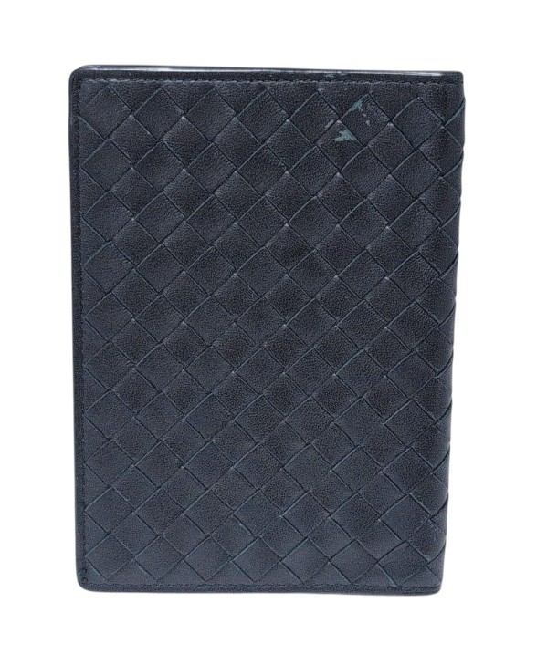 Authentic Bottega Veneta Passport Case/Notebook Cover Leather Black