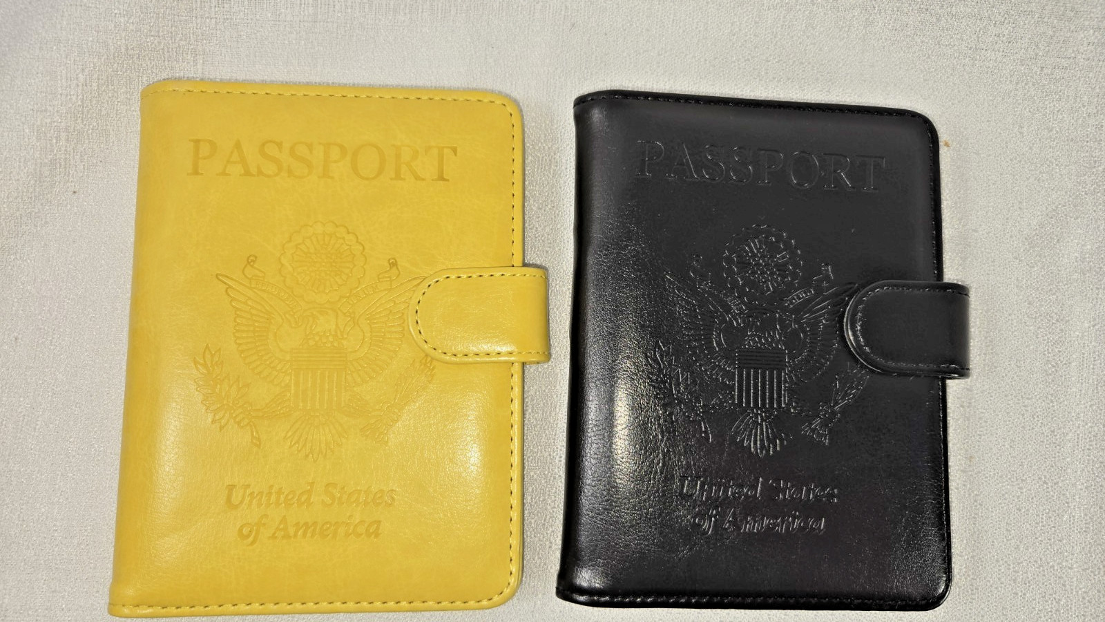 Passport Holder Travel Wallet Organizer ID Card Case Snap w/ Pen Lot 2