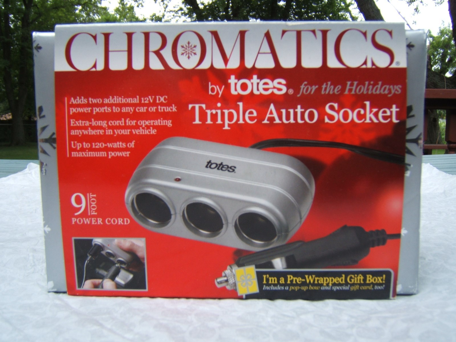 CHROMATICS by TOTES TRIPLE AUTO SOCKET CAR TRUCK CAMPER CIGARETTE LIGHTER POWER