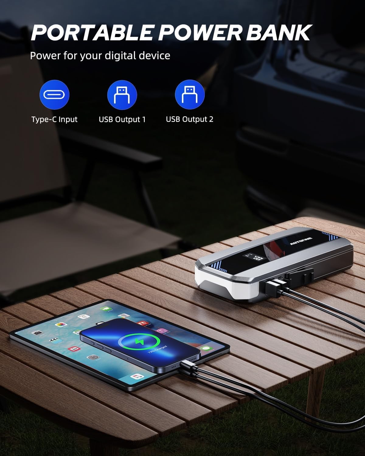 AUTOONE Car Jump Starter 5800A Battery Booster, Portable Pack for…