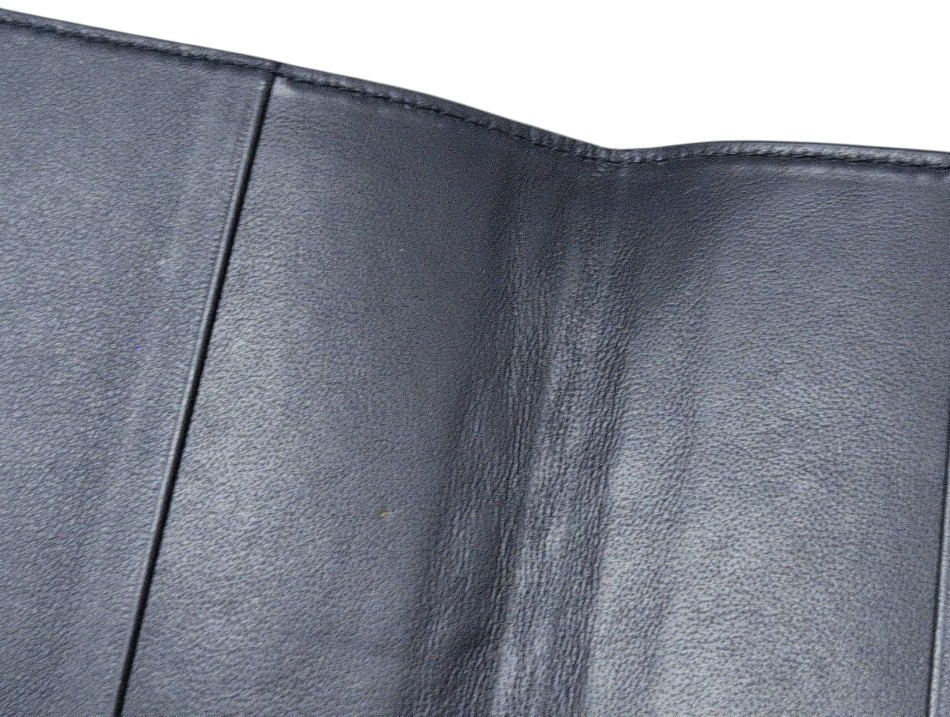 Authentic Bottega Veneta Passport Case/Notebook Cover Leather Black
